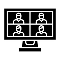 Online Meeting Glyph Icon