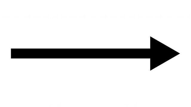 Animation of a simple black arrow extending on white background