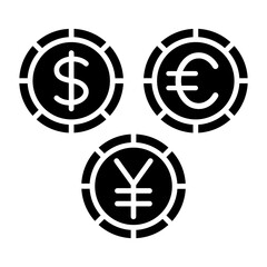 Currencies Glyph Icon