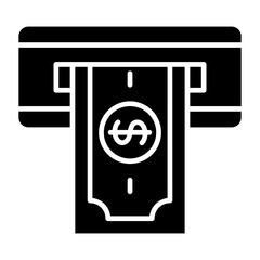 Cash Withdrawal Glyph Icon