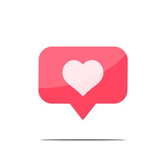 Like notification 3d vector design editable. Love icon.