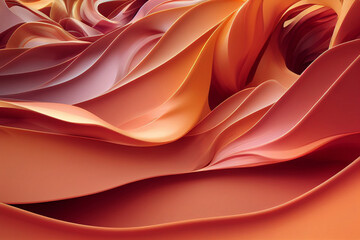 3d abstract colorful orange curve background.