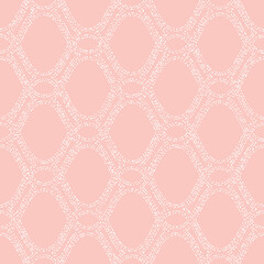 Seamless ornament. Modern background. Geometric modern pattern with wavy dotted white lines