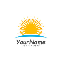 Fototapeta premium Sun logo design template, Creative Sun logo vector, Simple icon symbol