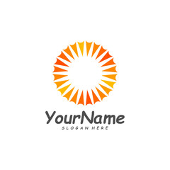 Sun logo design template, Creative Sun logo vector, Simple icon symbol