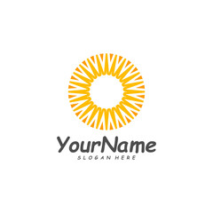 Sun logo design template, Creative Sun logo vector, Simple icon symbol