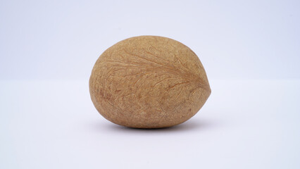 whole dried Coconut scull isolated on white background.