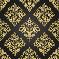 Orient classic black and golden pattern. Seamless abstract background with vintage elements. Orient golden background. Ornament for wallpaper and packaging