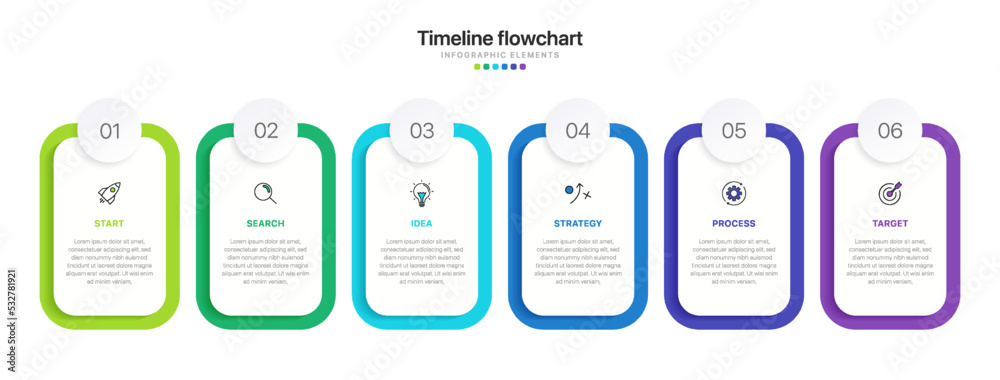 Aufkleber timeline infographic design with 6 options or steps. infographics for business concept. can be used 