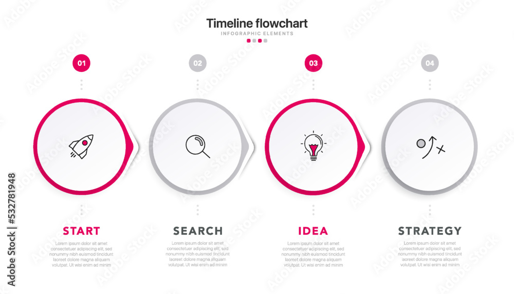Poster timeline infographic design with 4 options or steps. infographics for business concept. can be used 