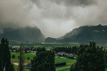 Wide view over Austrian Mountains