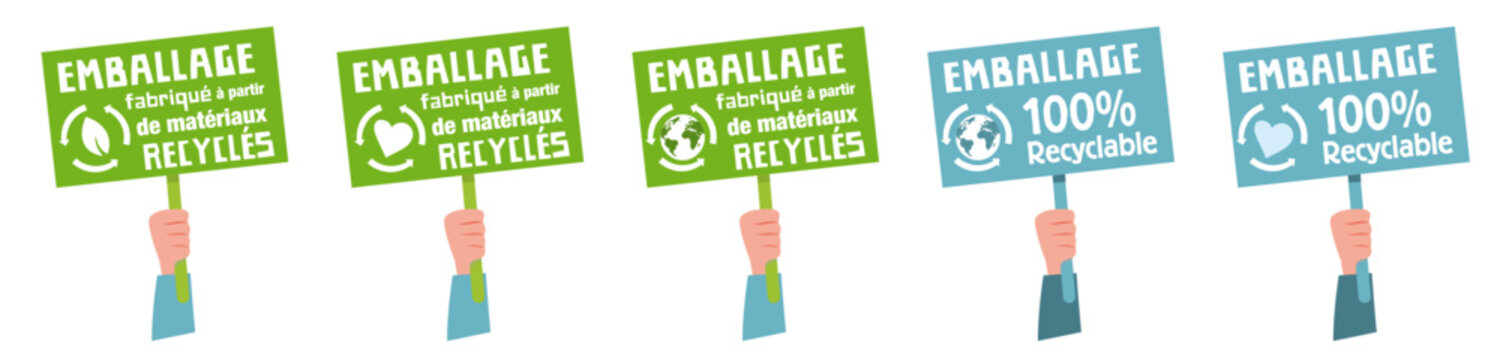 Emballage fabriqu&eacute; &agrave; partir de mat&eacute;riaux recycl&eacute;s