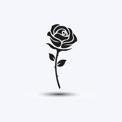 Rose Silhouette Monochrome Vector Isolated Symbol Icon