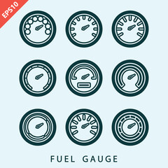tachometer and speedometer design vector icon flat isolated illustration