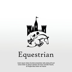 Equestrian castle park logo design idea