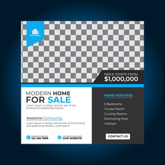 Real estate house social media post or square banner template