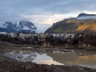 Svínafellsjökull is an outlet glacier of Vatnajökull, the largest ice cap in Europe, Southern Iceland