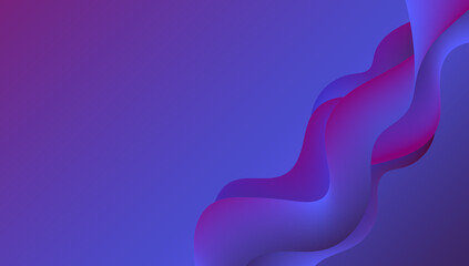 Bright purple and pink liquid wavy background. Dynamic 3d fluid shapes modern concept. Flowing violet curve shape with soft gradient. Minimal wavy poster. Use for banner, web landing page, header