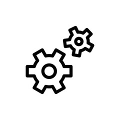 Setting gears icon for configuration in black outline style