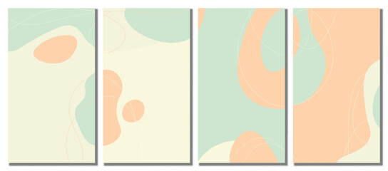 Minimalist abstract hand drawn set background. Vector illustration.