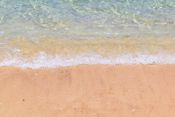 沖縄の砂浜の青い海と青い空