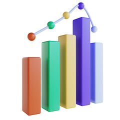 3d illustration candle chart
