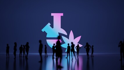 3d rendering people in front of symbol of bong on background