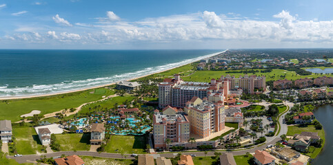 Aerial view of Hammock beach located in Palm Coast, Florida, USA.  September 21, 2022.