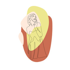 Female portrait in line art style