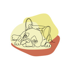 Vector illustration of dog in line art style