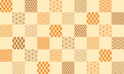 秋・和柄・背景・市松模様・お歳暮・かわいい・おしゃれ・祝・伝統・模様