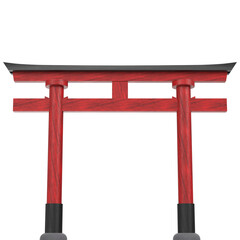 3D rendering illustration of a japanese torii gate - obrazy, fototapety, plakaty