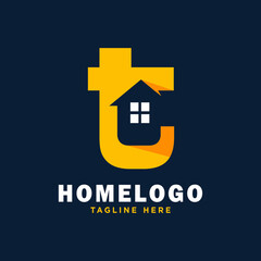 Letter T House Logo Design Template Inspiration, Vector Illustration.