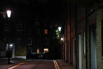 Fototapeta na wymiar Empty landmark street in London during the night. Travel to United Kingdom.