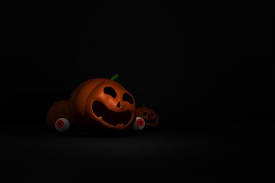 happy halloween day banner backgroun for greeting card, banner, poster, blog, article, social media, marketing. 3D illustration