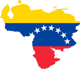 Fototapeta premium Venezuela map city color of country flag.