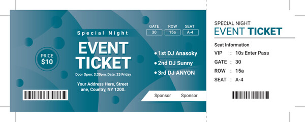Event Ticket Vector Template 94