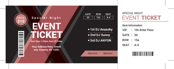 Event Ticket Vector Template 95