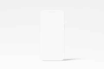 Iphone 14 Pro Max Clay 3D Rendering White Blank Mockup