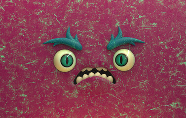 Surprised startled 3D cute emotive face 