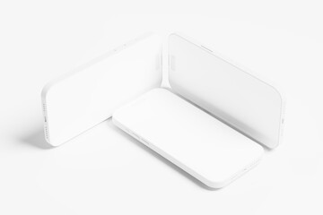 Iphone 14 Pro Max Clay 3D Rendering White Blank Mockup