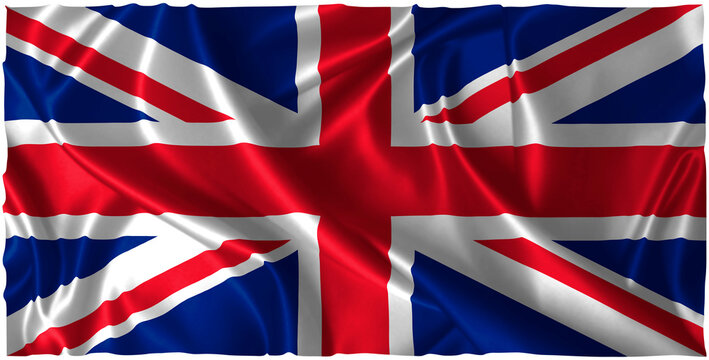 Flag of the United Kingdom. Realistic waving flag