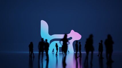 3d rendering people in front of symbol of skunk on background