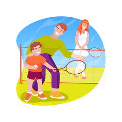 Tennis courts isolated cartoon vector illustration.