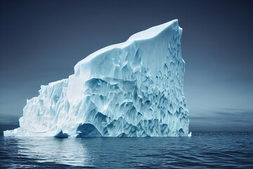 Large iceberg floating in the sea