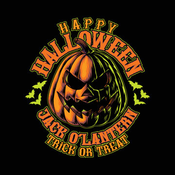 Halloween Pumpkin Head Illustration Design