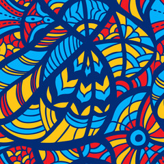 Seamless pattern with multicolor Paisley print.