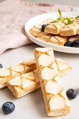 Sfogliatine . Italian glazed dessert with cream