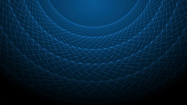 Dark blue minimal round lines abstract futuristic tech background. Seamless looping motion design. Video animation Ultra HD 4K 3840x2160