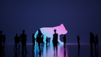 Obraz premium 3d rendering people in front of symbol of wolf on background